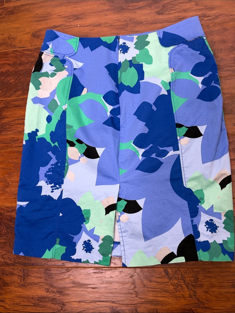 New York & Company Blue and Green Floral Mini Skirt - Picture 3 of 5